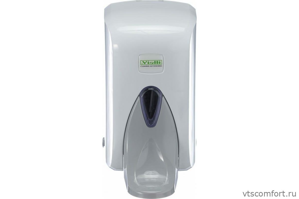 Фото Дозатор жидкого мыла локтевой Vialli S5M 500мл белый пластик Изображение Дозатор жидкого мыла локтевой Vialli S5M 500мл белый пластик