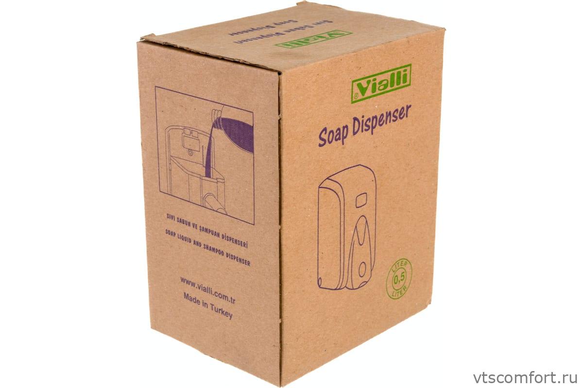 Фото Дозатор жидкого мыла Vialli S5B 500мл черный пластик Изображение Дозатор жидкого мыла Vialli S5B 500мл черный пластик