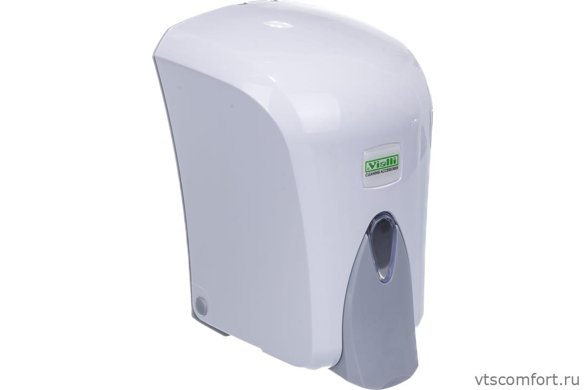 Фото Дозатор жидкого мыла Vialli S6 1000мл белый пластик Изображение Дозатор жидкого мыла Vialli S6 1000мл белый пластик