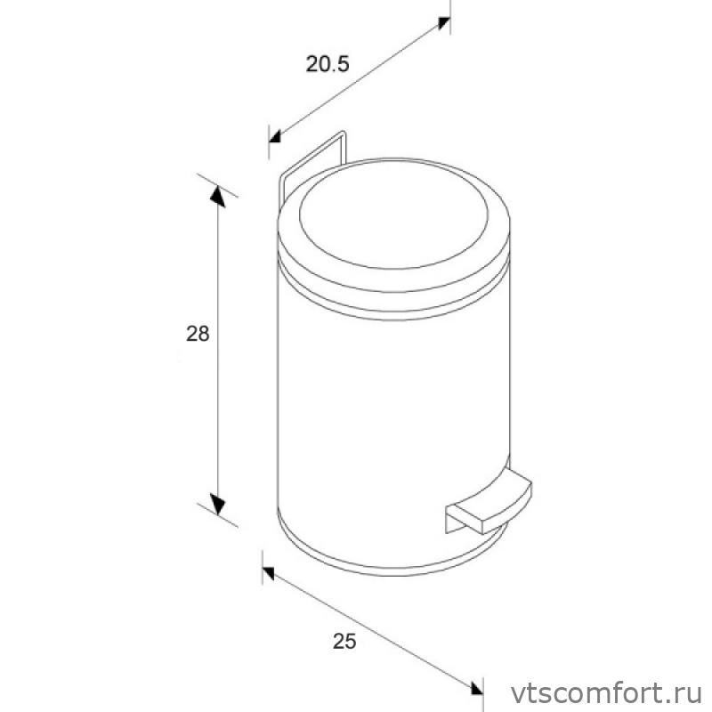 Фото Урна с педалью Merida KIM409 5 литров матовая Изображение Урна с педалью Merida KIM409 5 литров матовая