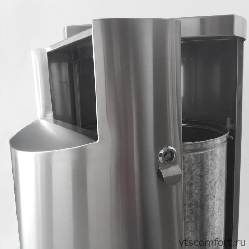 Фото Урна уличная металлическая 100 л Merida KIM171 нержавеющая сталь Изображение Урна уличная металлическая 100 л Merida KIM171 нержавеющая сталь