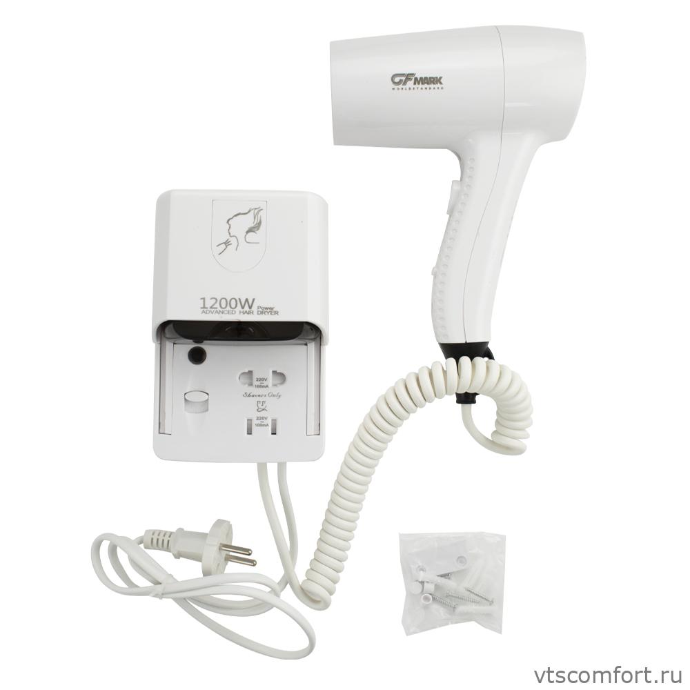 Фото GFmark 6812 Фен настенный для волос 1200 Вт белый Изображение GFmark 6812 Фен настенный для волос 1200 Вт белый