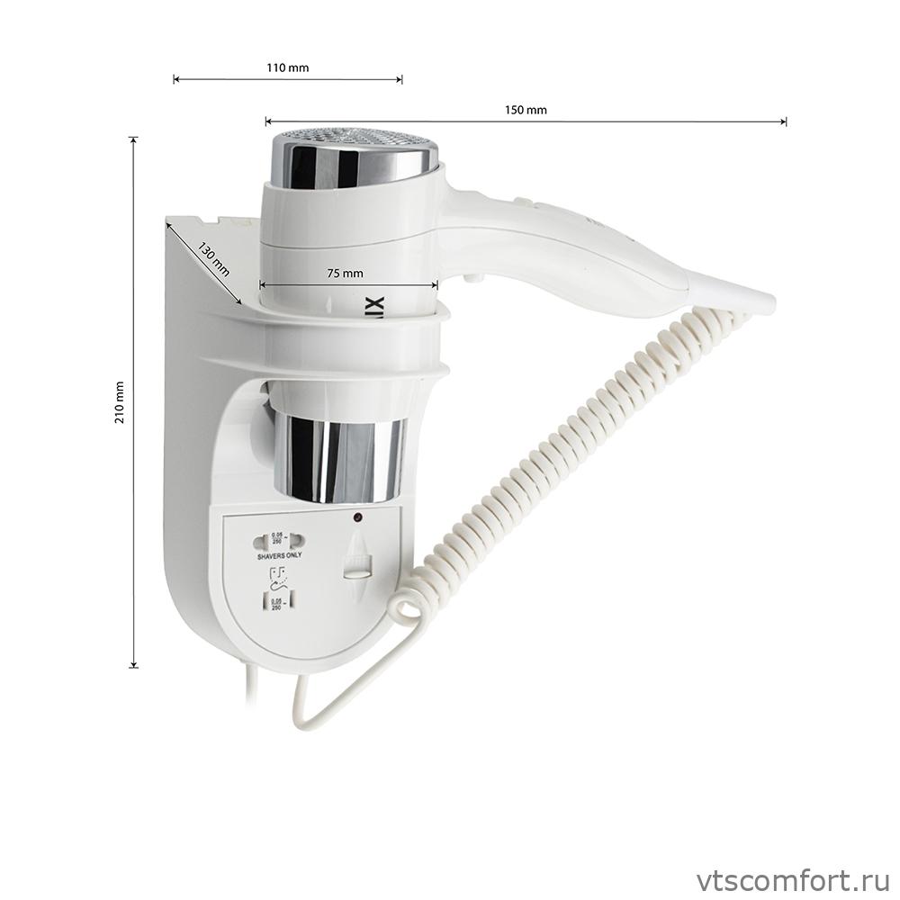 Фото GFmark 6830 Фен настенный для волос 1100 Вт белый Изображение GFmark 6830 Фен настенный для волос 1100 Вт белый