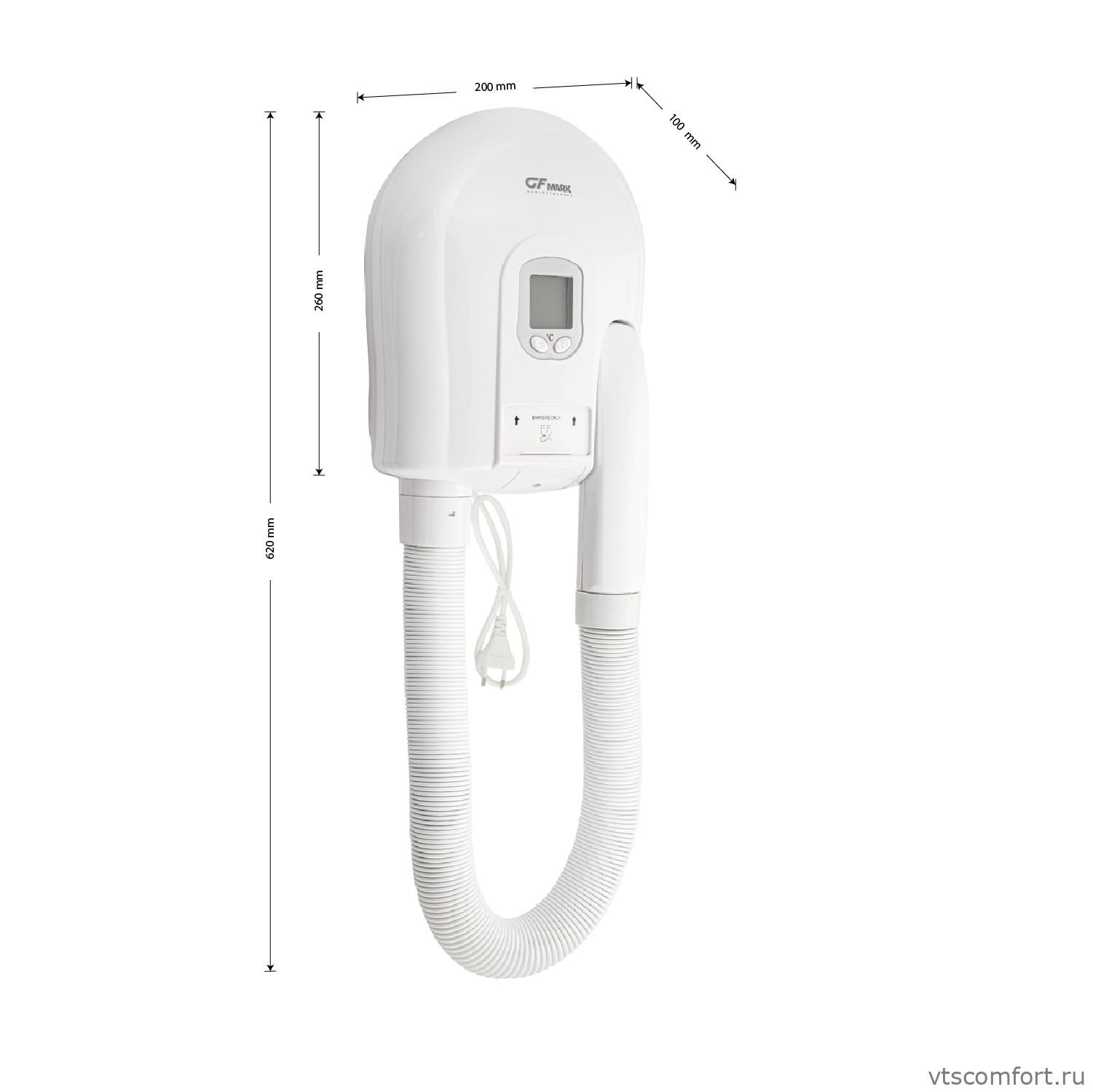 Фото Фен для волос настенный GFmark 6822 1000Вт Изображение Фен для волос настенный GFmark 6822 1000Вт