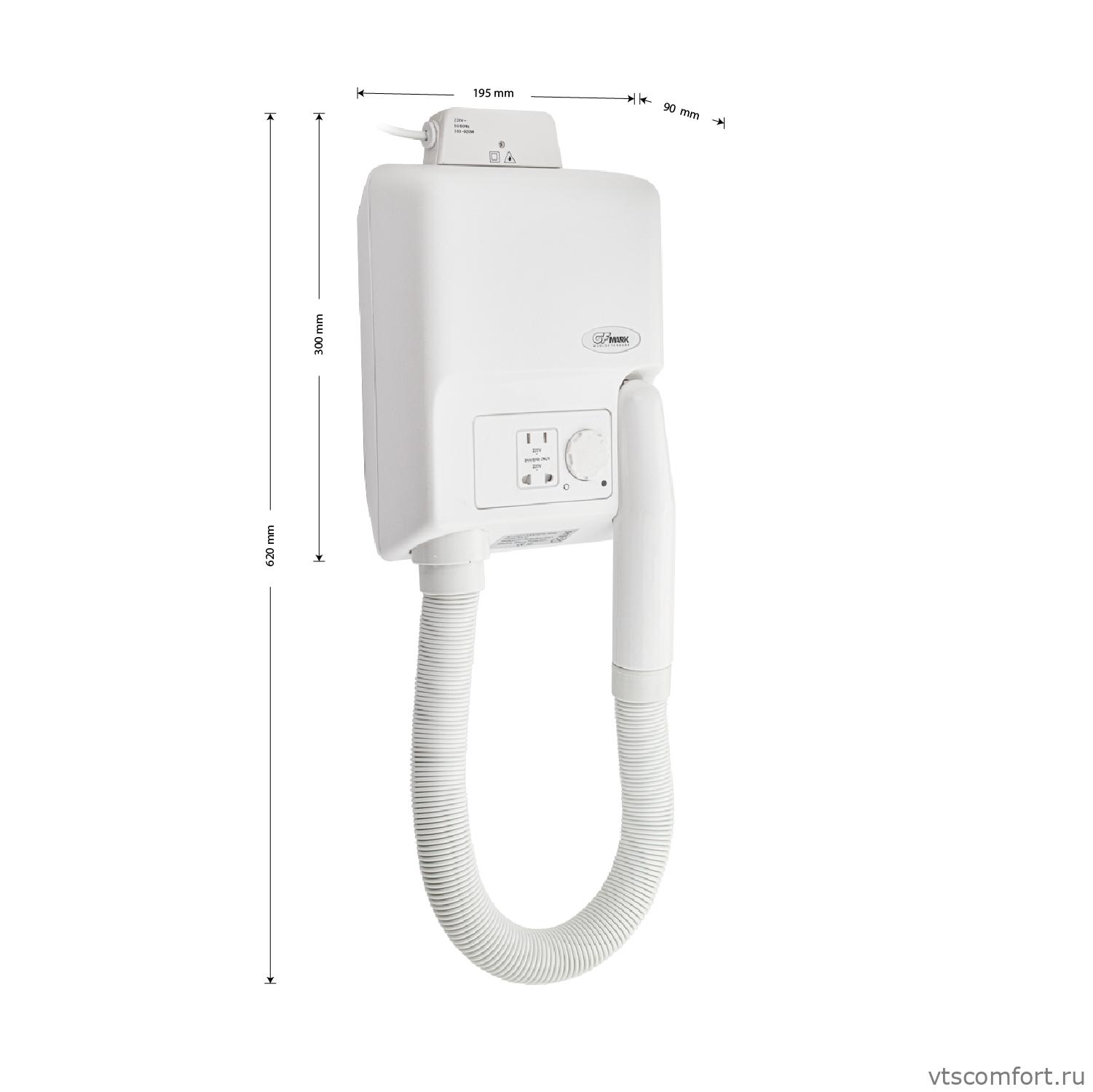 Фото Фен для волос настенный GFmark 6823 900Вт Изображение Фен для волос настенный GFmark 6823 900Вт