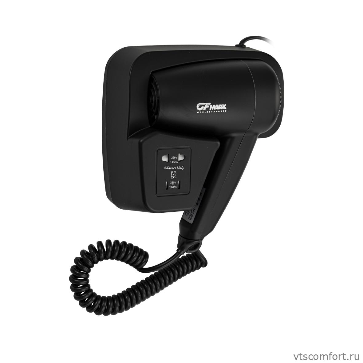 Фото GFmark 6813 Фен настенный для волос 1200 Вт черный Изображение GFmark 6813 Фен настенный для волос 1200 Вт черный