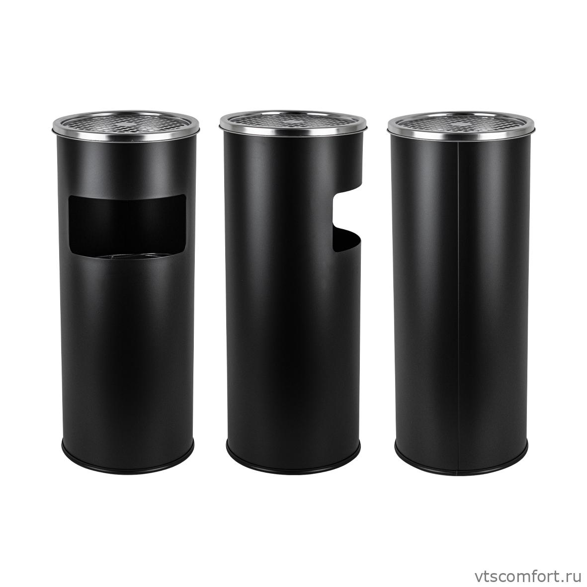 Фото САНАКС 4019 Урна черная из нержавейки с внутренним ведром Изображение САНАКС 4019 Урна черная из нержавейки с внутренним ведром