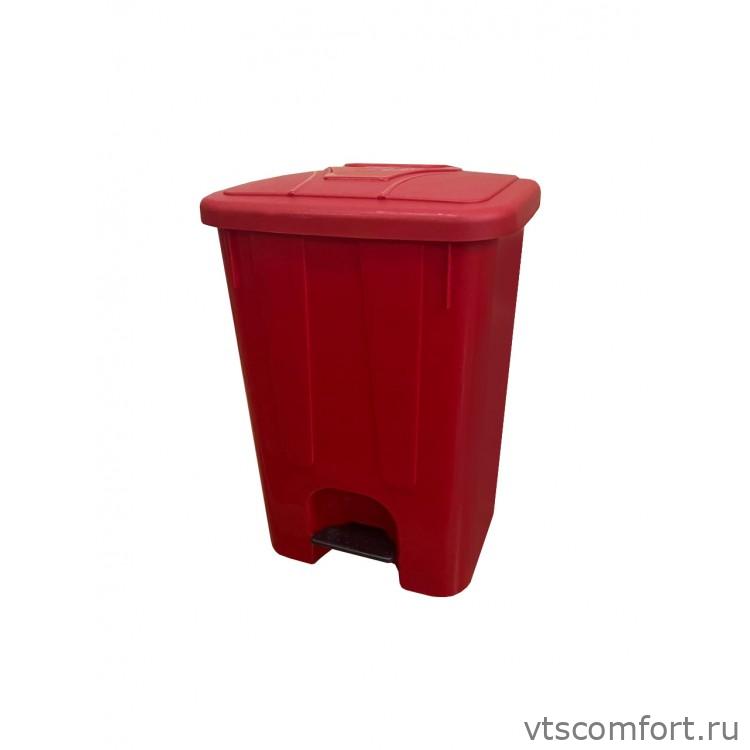 Фото Мусорный бак Telkar 50010 40л пластик с крышкой и педалью красный Изображение Мусорный бак Telkar 50010 40л пластик с крышкой и педалью красный