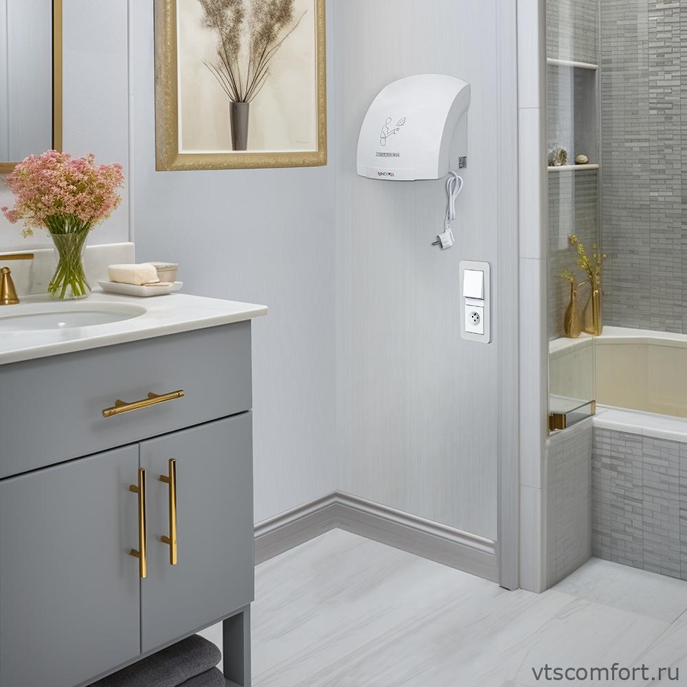 Фото Meyvel MH1-1800P1 Cушилка для рук 1800Вт белый пластик Изображение Meyvel MH1-1800P1 Cушилка для рук 1800Вт белый пластик