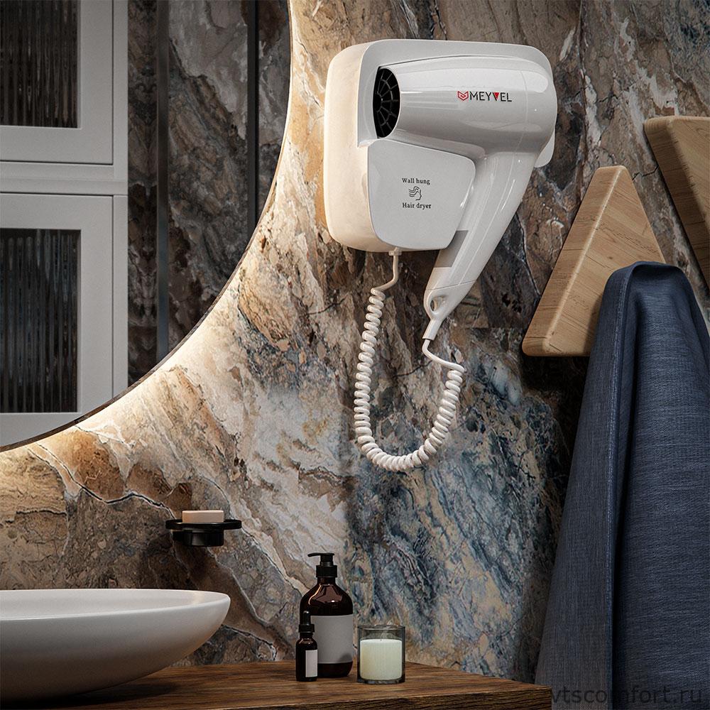 Фото Meyvel MF4-1300 фен для волос 1300Вт белый настенный Изображение Meyvel MF4-1300 фен для волос 1300Вт белый настенный