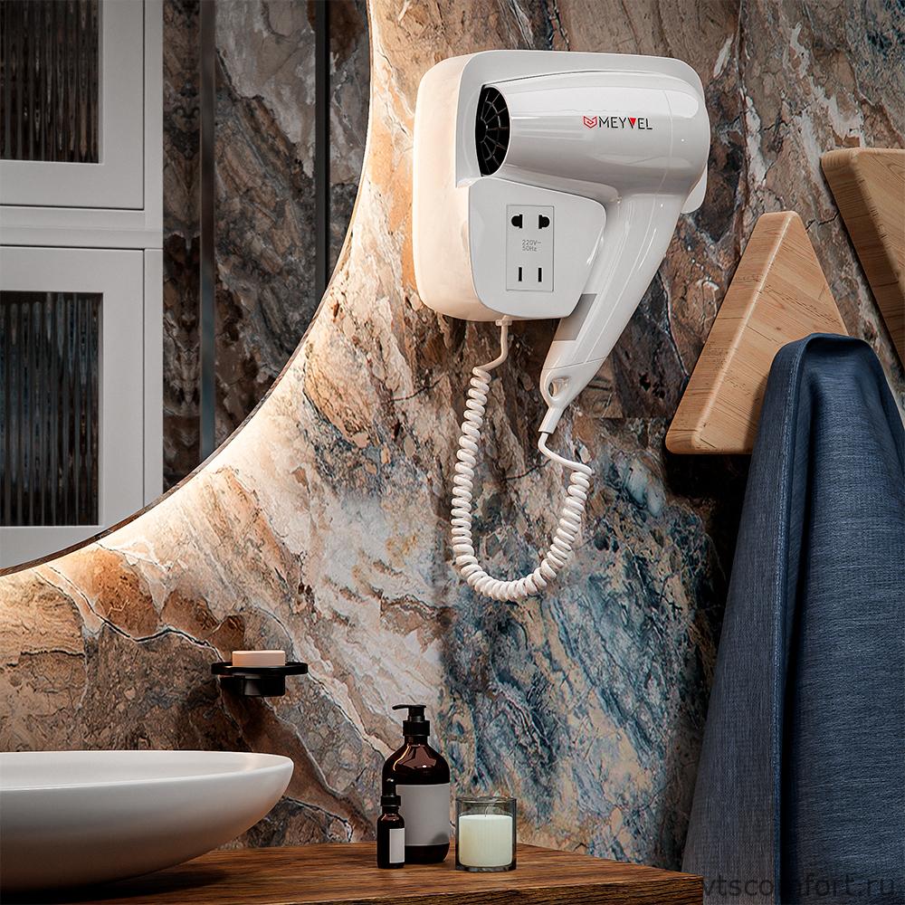Фото Meyvel MF4S-1300 фен для волос 1300Вт белый настенный Изображение Meyvel MF4S-1300 фен для волос 1300Вт белый настенный