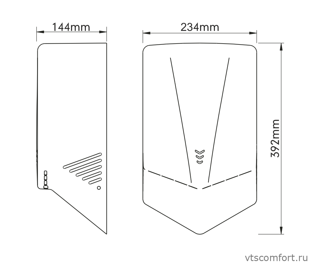 Фото Высокоскоростная сушилка для рук Ksitex M-2020AC JET матовая нержавейка Изображение Высокоскоростная сушилка для рук Ksitex M-2020AC JET матовая нержавейка